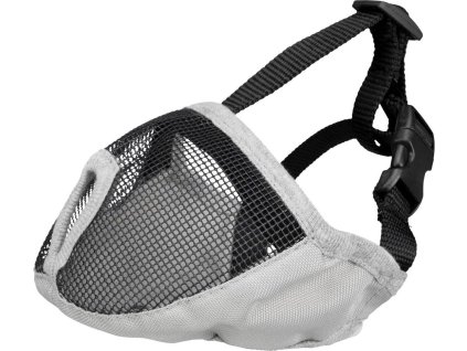 Náhubek pro krátkonosá plemena, polyester M, 40 cm, šedý