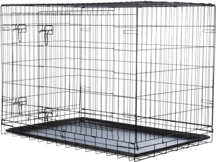 Interiérová klec, plastové dno/lakovaný kov, černá