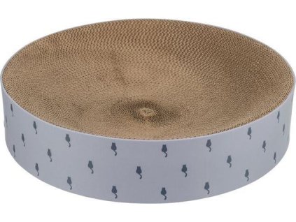 LILLY kulatý škrabací pelech s catnipem, ø 45 × 10 cm, karton, šedá