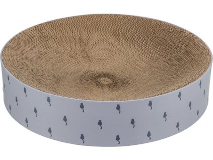 LILLY kulatý škrabací pelech s catnipem, o 45 × 10 cm, karton, šedá