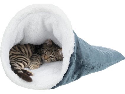 Plyšový pytel PAUL, chumlací,  ø 40 × 60 cm, modrá/bílá