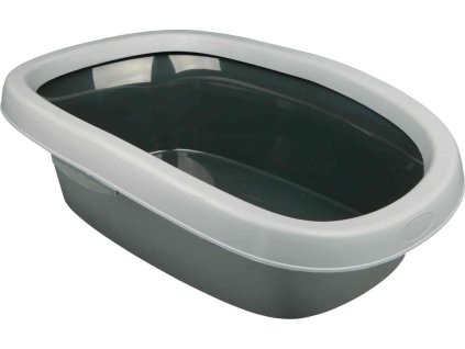 WC pro kočky CARLO, s okrajem, sv. šedá/tm. šedá