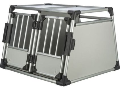 Transportní klec dvojitá, hliníkový rám, pevné panely 93 x 64 x 88 cm, nosnost 50 kg