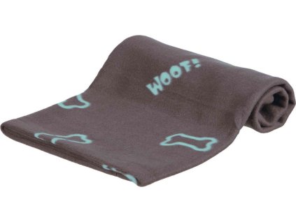 Flísová deka BEANY 100x70cm - šedá s modrými kostičkami