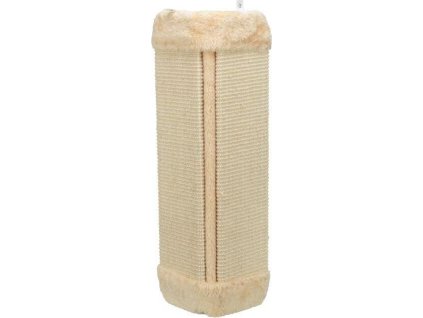 Škrábadlo nástěnné rohové s plyšovým zakončením, 32 x 60 cm, sisal/plyš, béžová