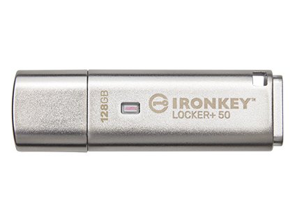 Kingston IronKey Locker+ 50/128GB/145MBps/USB 3.1/USB-A/Stříbrná