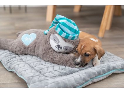 JUNIOR lenochod s tlukoucím srdcem, plyš, 34 cm (RP 0,90 Kč)