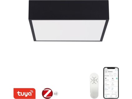 IMMAX NEO CANTO SLIM Smart stropní svítidlo 28x28cm 22W 1610lm černé Zigbee 3.0, TUYA