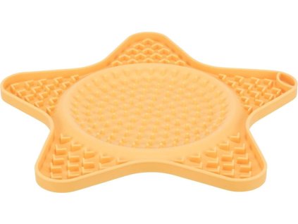 Lick´n´Snack HVĚZDA - podložka k pomalému krmení, 23,5 cm, silikon, žlutá