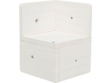 Lezecký prvek 3 - rohový díl, 16 x 21 x 16 cm, dřevo, bílá