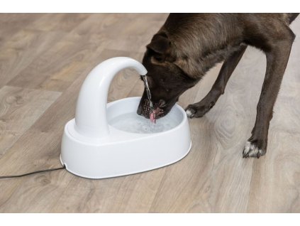 Fontána na vodu s oblým kohoutkem, 2,5 l/25 × 24,5 × 35 cm, plast, bílá (RP 2,90 Kč)