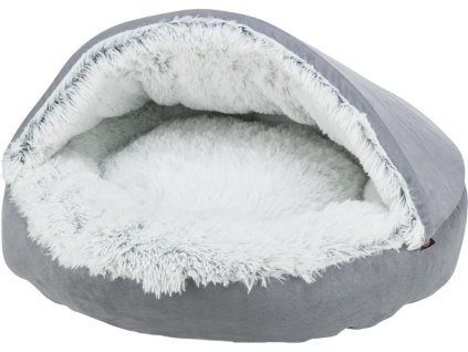 HARVEY plyšová jeskyně s hebkým vlasem, šedá/bílo-černá