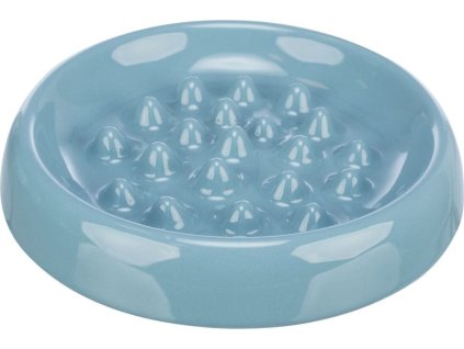 Slow Feed, keramická miska k pomalému krmení, 0.25 l/o 18 cm, modrá, šedá