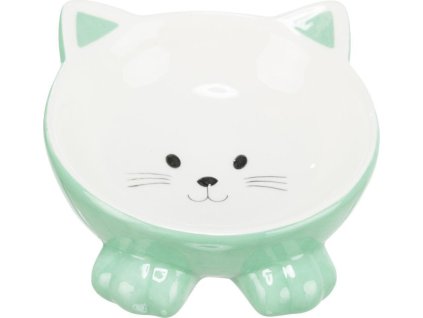 Keramická miska ergonomická 0.15 l/ø 14 cm, vyvýšená, tvar kočka