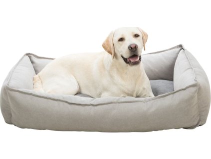 Pelech LENI obdélník s okrajem, písková/šedá