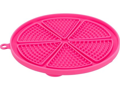 Lick´n´Snack KRUH s přísavkami - podložka k pomalému krmení, 18 cm, TPR/plast, růžová
