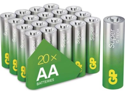 Alkalická baterie GP Super AA (LR6), 20 ks