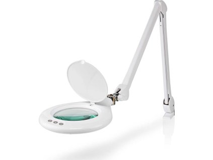 NEDIS zvětšovací stolní LED lampa/ čočka 3 dioptrie/ spotřeba 10 W/ teplota 6500 K/ světelný tok 660 lm/ bílá