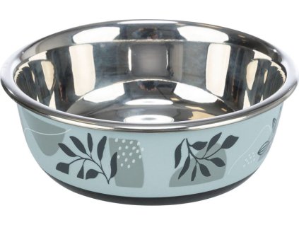 Nerezová miska, plastový vnější povrch, nerez/plast/guma, modrá/šedá