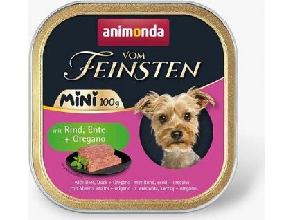 ANIMONDA paštika Vom Feinsten MINI - hovězí, kachna, oregáno pro psy 100 g