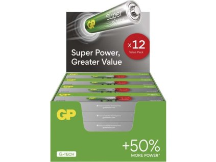 Alkalická baterie GP Super AAA (LR03), 288 ks, display box