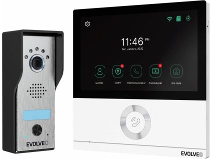 EVOLVEO DoorPhone AHD7, Sada domácího WiFi videotelefonu s ovládáním brány nebo dveří, bílý monitor