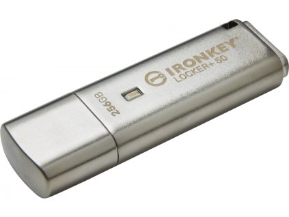 Kingston IronKey Locker+ 50/256GB/USB 3.1/USB-A/Stříbrná