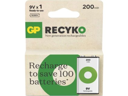 Nabíjecí baterie GP ReCyko 200 (9V), 1 ks