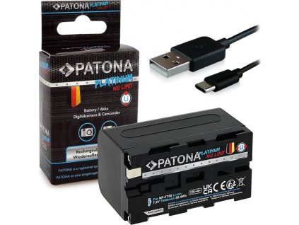 PATONA baterie pro digitální kameru Sony NP-F550/F750/F950 7000mAh Li-Ion Platinum USB-C nabíjení