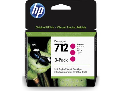 HP 712 Ink. náplň purpurová, trojbalení/ 3ED78A