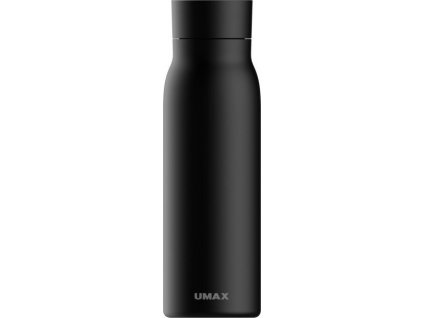 UMAX chytrá láhev Smart Bottle U6 Black/ upozornění na pitný režim/ objem 600ml/ provoz 30 dní/ USB/ ocel