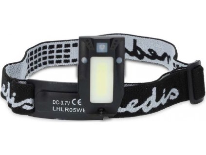 NEDIS LED čelovka/ 180 lm/ napájení z baterie/ napájení z USB/ 3.7 V DC/ včetně baterií/ dobíjecí/ černá