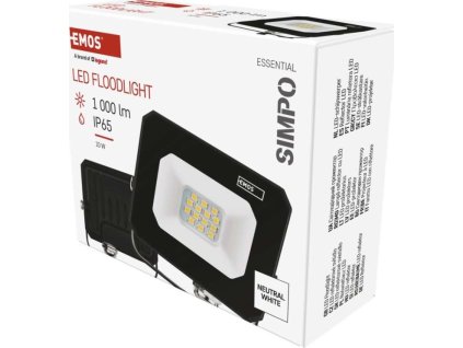 LED reflektor SIMPO 10 W, černý, neutrální bílá
