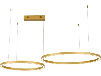 IMMAX NEO FINO NEW SMART závěsné svítidlo 2 kruhy, 60+80cm, 93W zlaté, Zigbee 3.0, TUYA