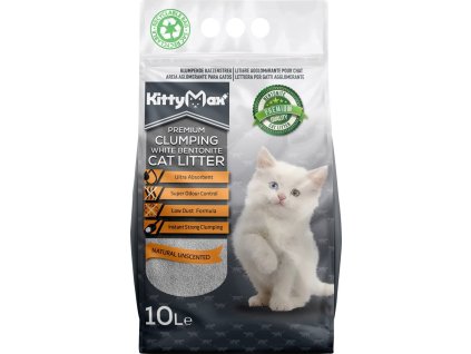 KITTYMAX hrudkující, bezprašný bílý bentonit  10 l