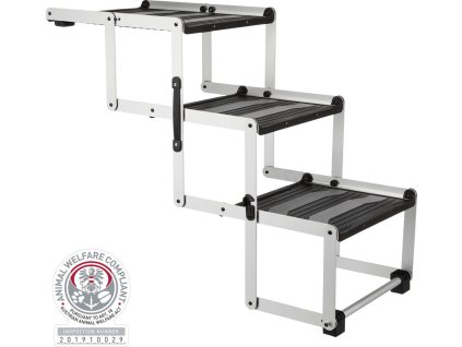 Skládací schody 3-stupňové,  37 x 57 x 120 cm, do 75 kg, hliník/TPR