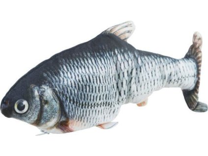 Ryba jako živá, mrskající se, s catnipem, látka, 30cm (RP 2,90 Kč)