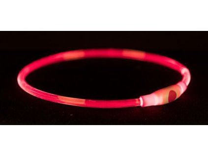 Flash light ring USB, blikací obojek, červená
