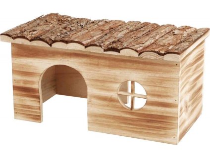 Natural Living dřevěný domek GRETE pro morčata, 2 vchody, 35 x 18 x 20 cm