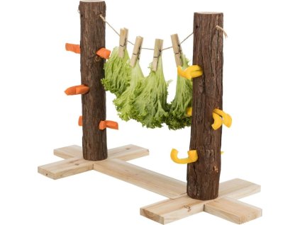 Krmný strom DUO pro králíky, 53 x 34 x 25 cm, dřevo s kůrou