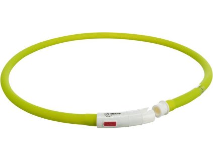 Flash USB svítící obojek XS-XL 70 cm / 10 mm,  zelený (RP 2,10 Kč)