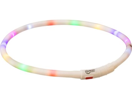Flash USB svítící silikonový obojek, XS-XL: 70 cm / 10 mm, multicolor (RP 2,10 Kč)