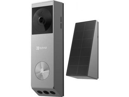 EZVIZ chytrý zvonek se dvěma kamerami EP3X Pro/ Wi-Fi/ videotelefon/ rozlišení 2048x1296/ IP65/ stříbrný