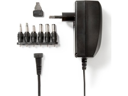NEDIS univerzální napájecí AC adaptér/ 27 W/ 3 - 12 VDC/ 100 - 240 V AC/ 6 konektorů/ 1,8 m/ černý