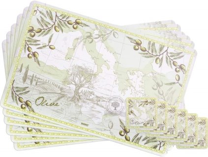 BANQUET Sada plastového prostírání OLIVES, 12 ks