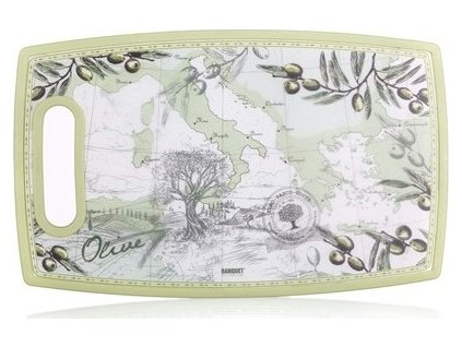 BANQUET Prkénko krájecí plastové OLIVES 36 x 22 cm