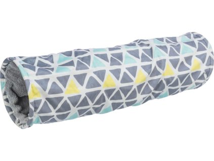 Plyšový hebký tunel pro hlodavce, ø 19 × 70 cm, barevná/šedá