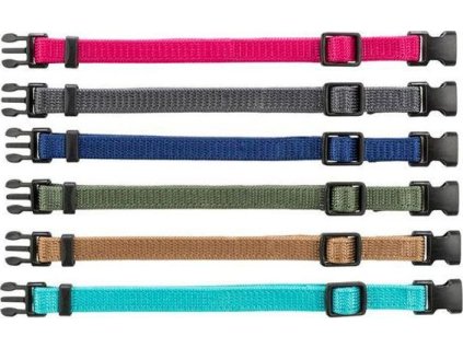 Balení nylon.rozeznávacích obojků pro štěňata S-M 17-25cm/10mm, fuchs,šedá,mod,khaki,oříšk,oceán