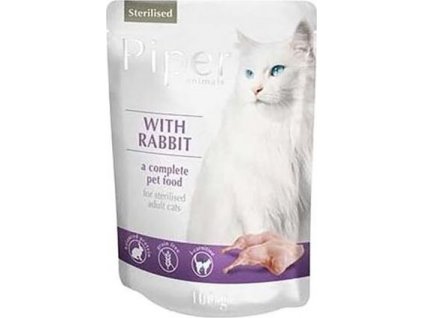 PIPER CAT kapsička pro sterilizované kočky, s králíkem, 100g