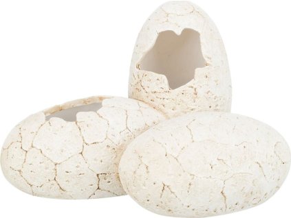 Jeskyně pro plazy, design vejce, polyesterová pryskyřice, 20x13x15cm